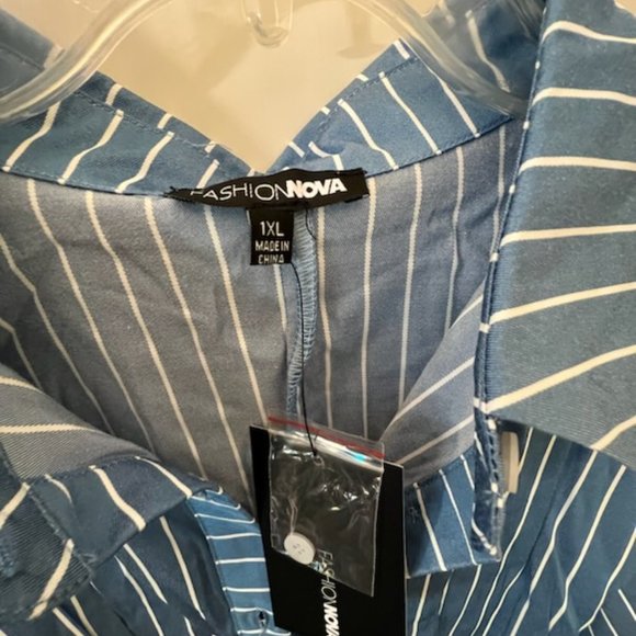 The Comeback Shirt Dress - Blue - Picture 3 of 5